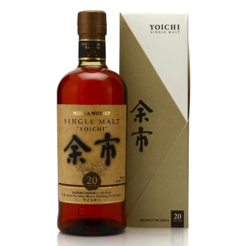 A bottle of Japanese Whisky called Yoichi 20 year old with box