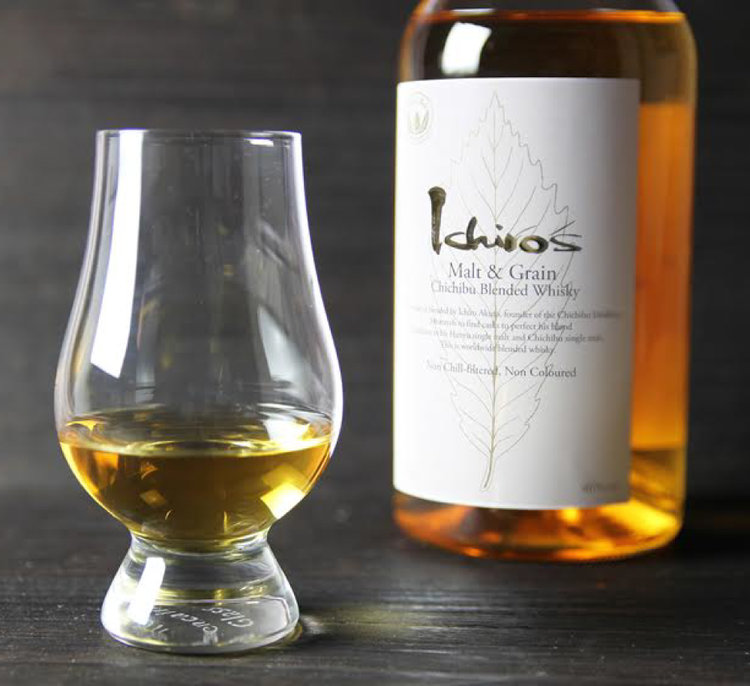 A glass of whisky and a bottle called Ichiros Malt Chichibu